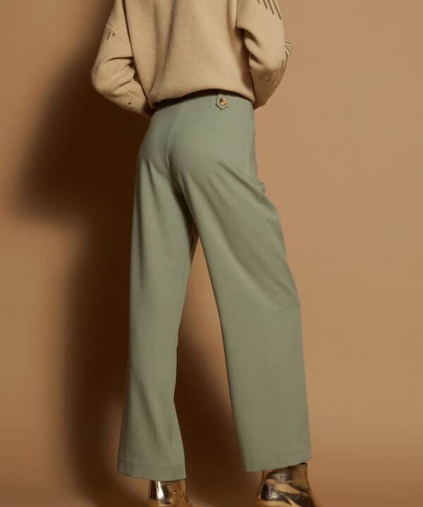 Pantalon palazzo lurex meisie verde M05P105 ALO 5 e1726609752124