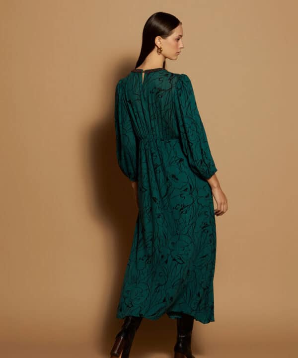Vestido largo meisie estampado cuello pico M27V08 CLD 6 e1726603040884