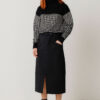 falda leatxe SKFK midi negra