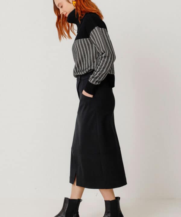 falda leatxe SKFK negra midi