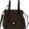Bolso grande tela bandoleta Clover bcn Caracas marron y negro e1728500173524