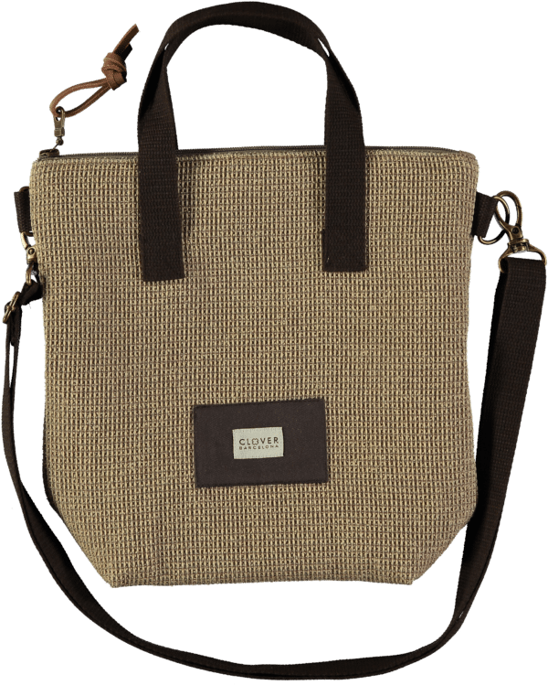 Bolso mediano tela Clover bcn Montes Torcello crema e1728497745999 Bolso mano y bandolera Montes CLOVER Bcn Torcello crema