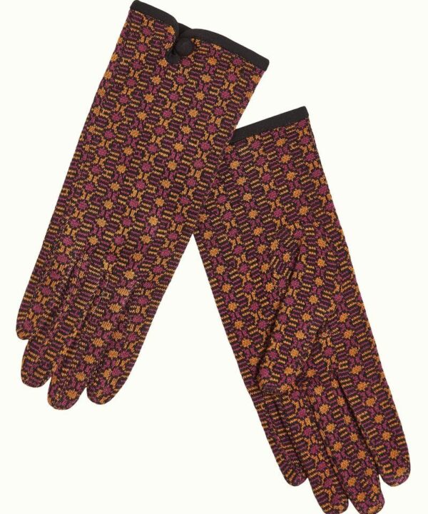 Guantes King Louie retro vintage jaquard geometrico 09139 001 F e1729152840430