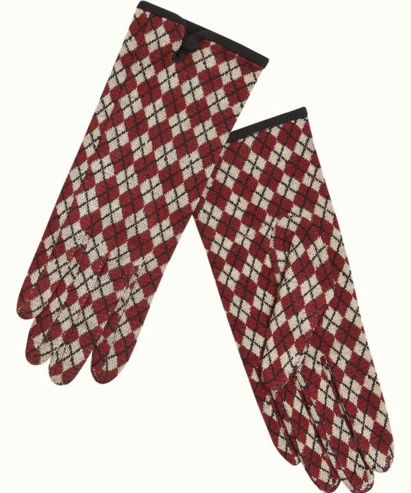 Guantes King Louie retro vintage rombo granate 09126 622 F e1729152986366