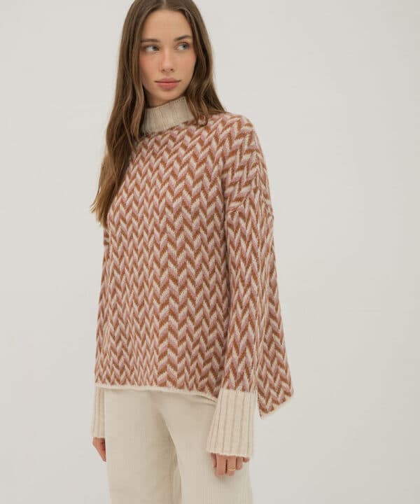 Jersey ALVA ROSA OSCURO mus bombon zig zag rosa crudo e1729420486674