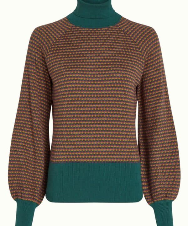 Jersey cuello alto King Louie Puff Graham retro multicolor 09164 200 F e1728074872381