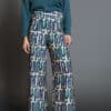 Pantalon skatie palazzo estampado azul verde S05 P113AW24 DCO 3 e1728165537319