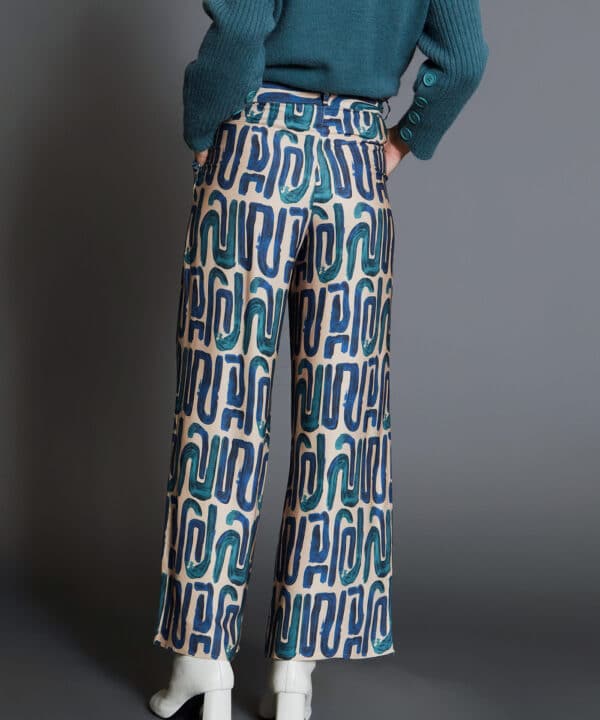 Pantalon skatie palazzo estampado azul verde S05 P113AW24 DCO 5 e1728165558149