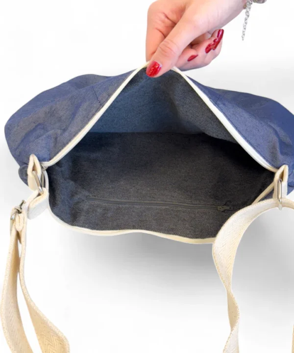Bolso frunces De La Mur paola tejano denima bandolera tela mediano BAG22PAOLA Photoroom 2 e1740211541570