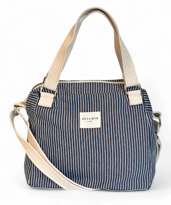 Bolso maletin de la mur azul rayas Paola Delamur BAG18PAOLA Photoroom
