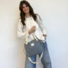Bolso maletin de la mur azul rayas Paola Delamur BAG18PAOLA e1740211180121