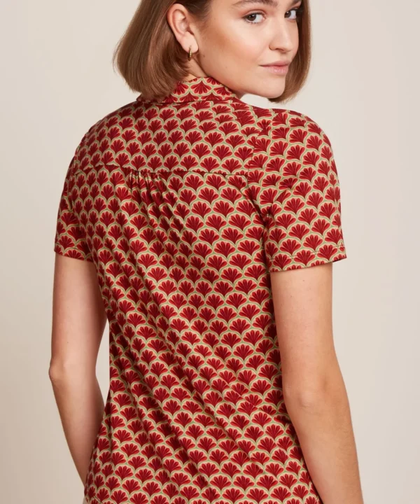 Camisa manga corta roja King Louie Espana Maisie Touche 09458651 4 scaled e1739101875752