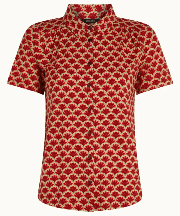 Camisa manga corta roja King Louie Espana Maisie Touche 09458651 5 scaled e1739101895399