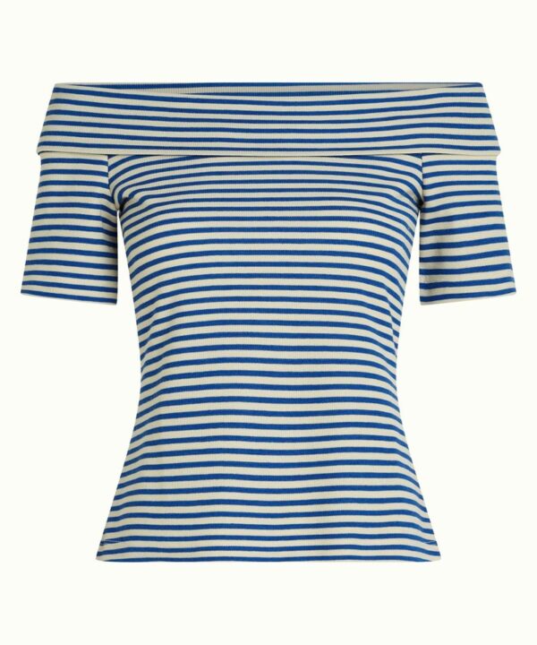 Camiseta manga corta cuello barco rayas marineras King Louie Espana retro vintage Nives 09805 490 F e1739106844941