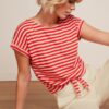Camiseta manga corta raya roja King Louie Espana Aria Knot chopito retro 09708 653 MF e1739104108528