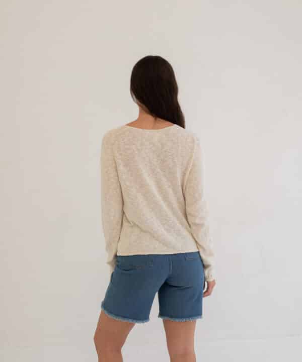 Chaqueta cardigan mus bombon GOMERA CRUDO 2 e1740386325905