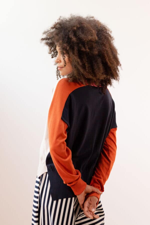 Chaqueta de punto P.A.N negro tricolor - Imagen 3