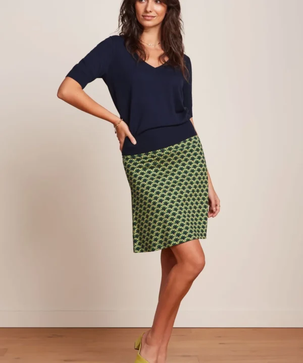 Falda King Louie Espana border touche corta retro vintage verde 09457489 2 scaled e1739101317881