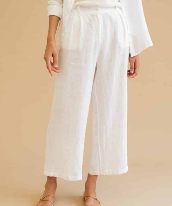 Pantalon DUMIAN lino blanco Mus Bombon DUMIAN BLANCO 2 e1747375627466