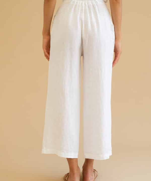 Pantalon DUMIAN lino blanco Mus Bombon DUMIAN BLANCO 3 e1747375610385