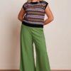 Pantalon palazzo verde claro King Louie Espana Peppa Timba 09613 263 MF e1739991181269