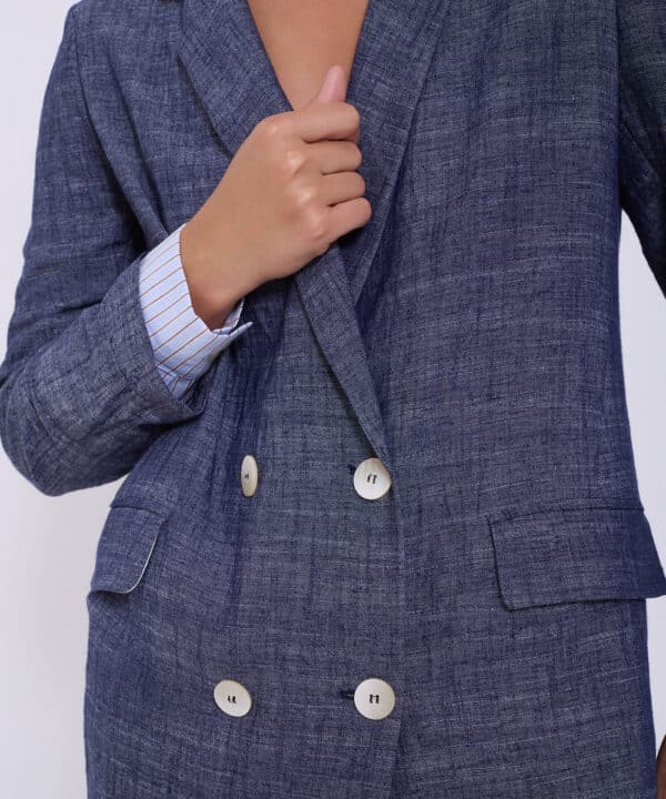Blazer skatie americana azul lino detalle puno skatie S05J48RYL 7 e1742410106504