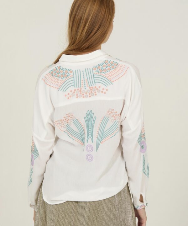 Camisa meisie Meisie blanca bordado multicolor 3 e1741272045739