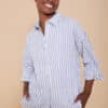Camisa meisie meisie con bordado le soleil raya azul M04B132VNS 5 e1743011607418