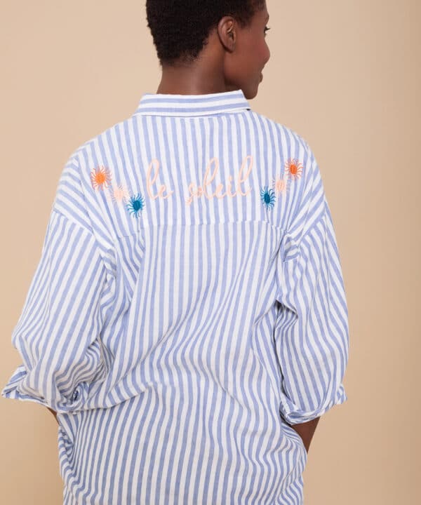 Camisa meisie meisie con bordado le soleil raya azul M04B132VNS 7 e1743011624621