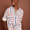 Camisa meisie meisie oversize rayas azul rojo M109B01 DRG 1 e1743012299334
