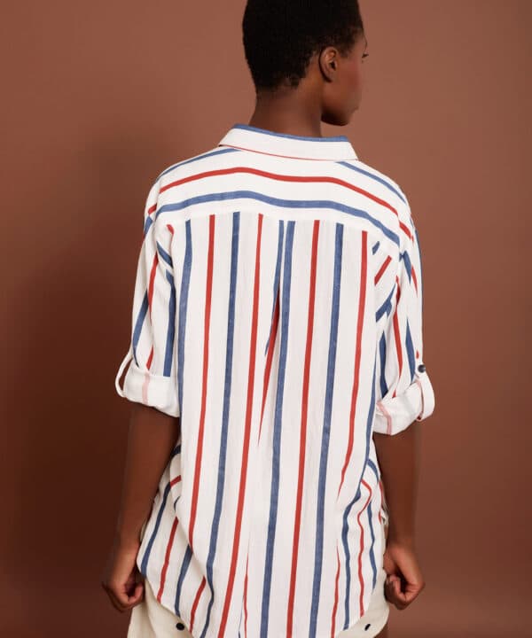 Camisa meisie meisie oversize rayas azul rojo M109B01 DRG 5 e1743012315775