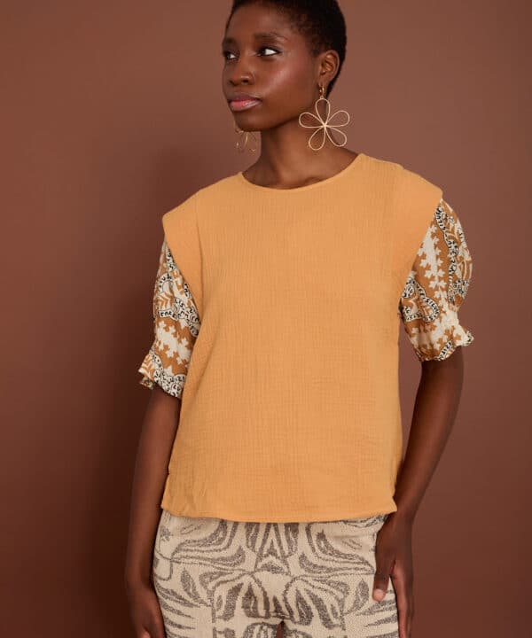 Camiseta bimateria bambula meisie Meisie M02T29 MMS 1 e1741269199636