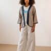 Chaqueta cardigan P.A.N PAN producto basico tostado marino SPRING25 129 scaled e1740852373424