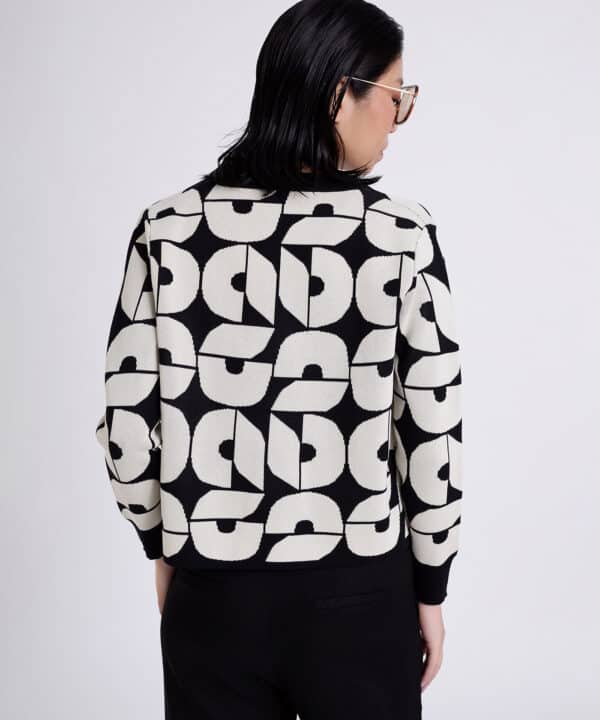 Chaqueta punto skatie jacquard skatie geometrico S56K34BLK 4 e1742372030779