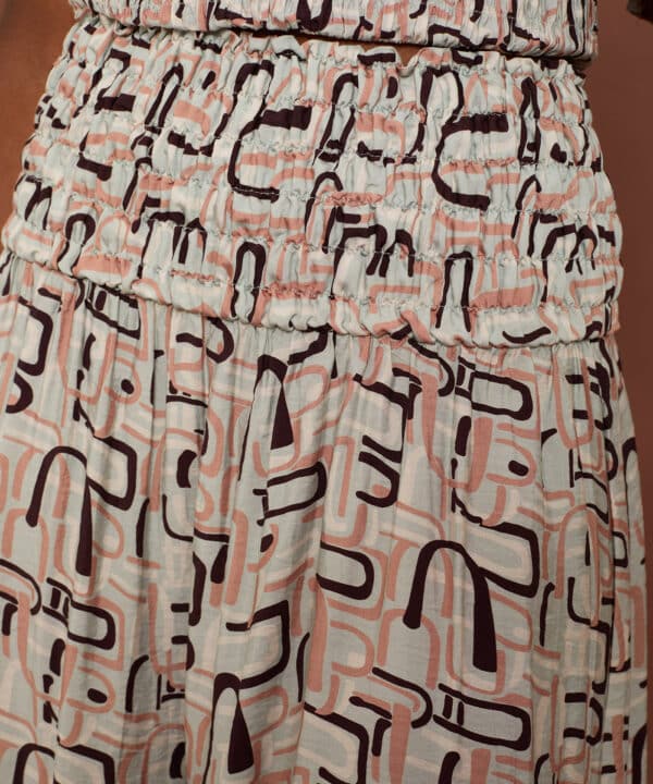 Falda meisie estampada smock vestido meisie M85F01CPR 6 e1743022495208