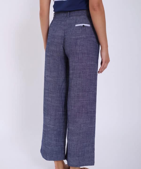 Pantalon skatie lino con detalle raya denim verano skatie S05P130RYL 4 e1742368550292