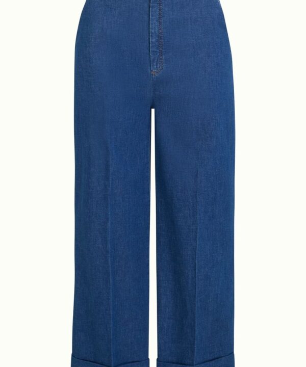 Pantalon tejano denim azul king louie Lisa Culotte Chambray King Louie Espana09732 458 F e1741769529915