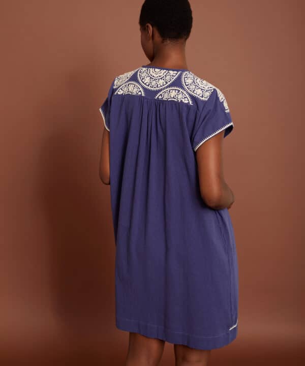 Vestido corto meisie meisie algodon bordado azul M04V31 VNS 5 e1743020126445