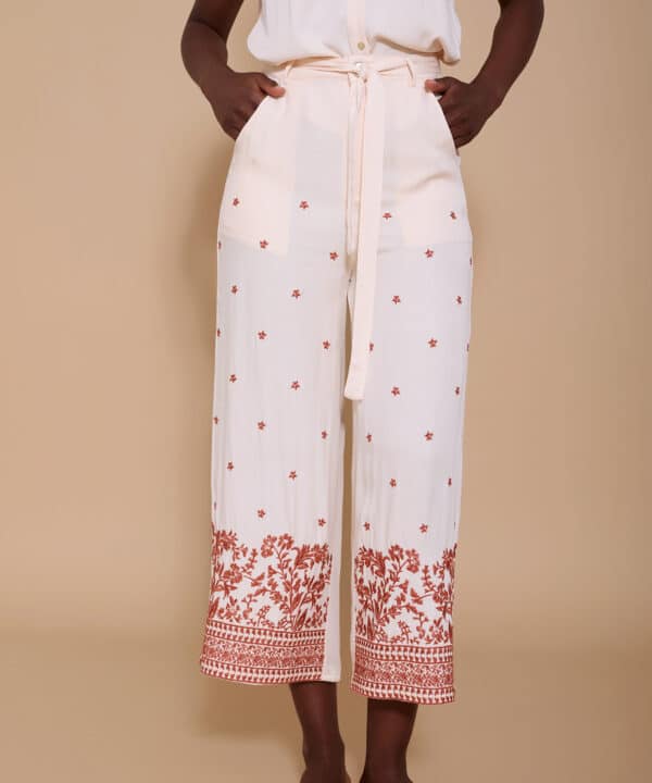 Alternative view of Pantalón cropped MEISÏE bordado floral