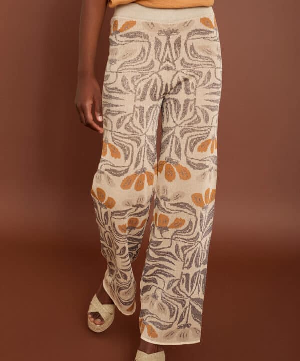 pantalon meisie punto estampado meisie M90P03 NUT 2 e1741467030194