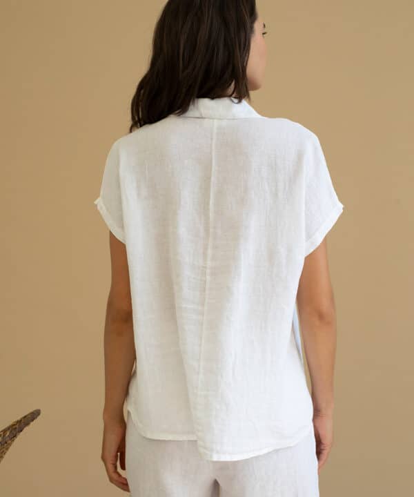 Camisa lino manga corta WHITSUN Mus Bombon WHITSUN BLANCO 3 e1747379812205