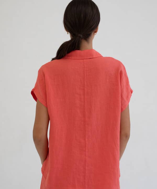 Camisa lino manga corta WHITSUN Mus Bombon WHITSUN CORAL 3 e1747379775246