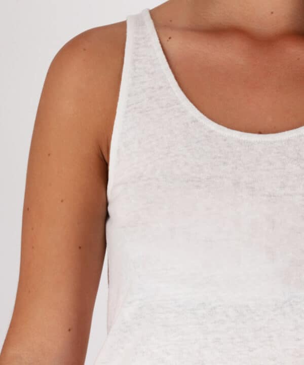 Camiseta tirantes lino Mus Bombon BASTIRLI BLANCO 1 e1747376509659