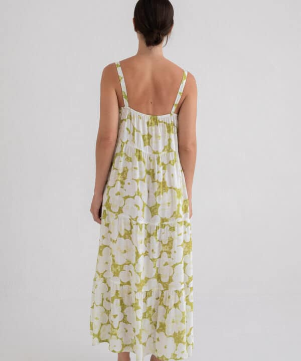 Vestido HIVA Mus Bombon tirantes flor verde HIVA VERDE 3 e1747856029509