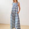 Vestido PAN PRODUCTO BASICO estampado rayas azules SUMMER 25 PAN 2502276 scaled e1747253194355