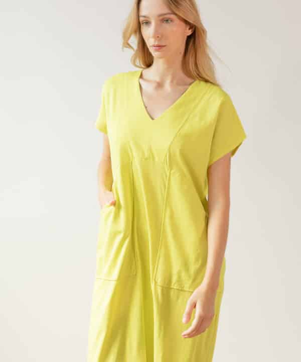 Vestido fluor PAN producto basico algodon organico amarillo SUMMER 25 PAN 2501109 SUMMER 25 PAN scaled e1747247510880