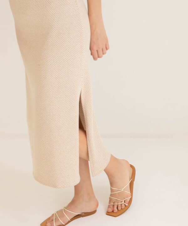 Falda midi KODIAK Mus Bombon BEIGE 1 e1748976971507