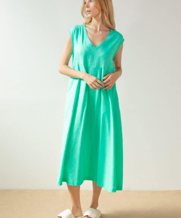 Vestido verde agua PAN producto basico verano SUMMER 25 PAN 139 scaled e1749056356479