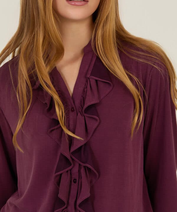 Blusa Meisie Meisie chorrreras vino berenjena M02B04MGN 02 e1755637886929