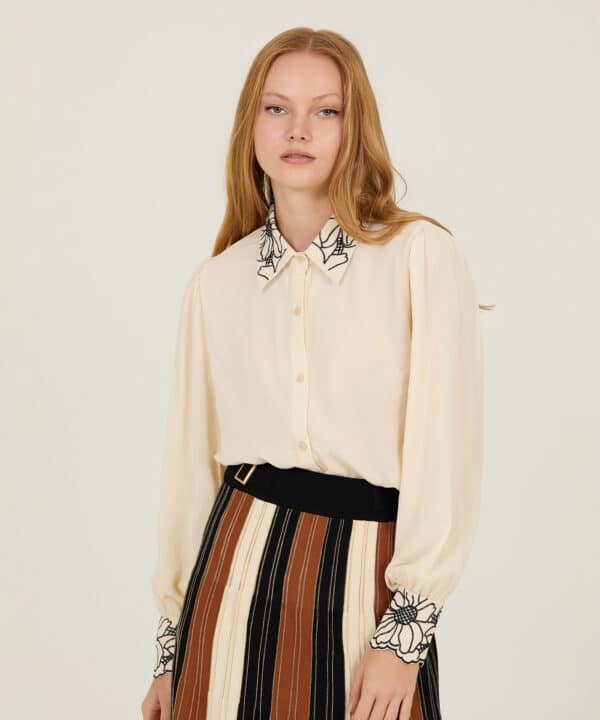 Camisa de bambula MEISÏE bordada